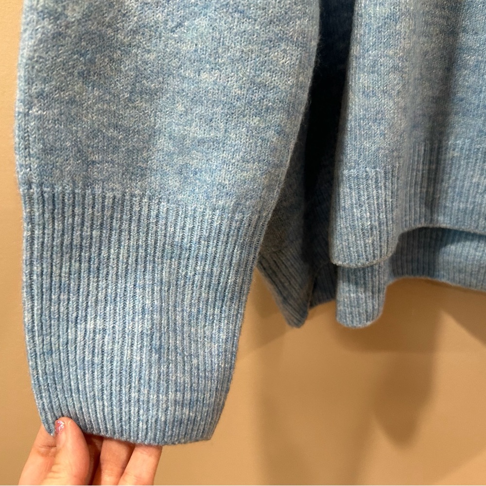New CeCe Baby It’s Cold Outside Soft Winter Sweater Top Pullover Blue Women L - Picture 5 of 5